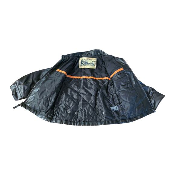 HAWKE & CO Outfitter Black Faux Leather Jacket Kid SZ 4T Motorcycle Biker Grease - Picture 3 of 9